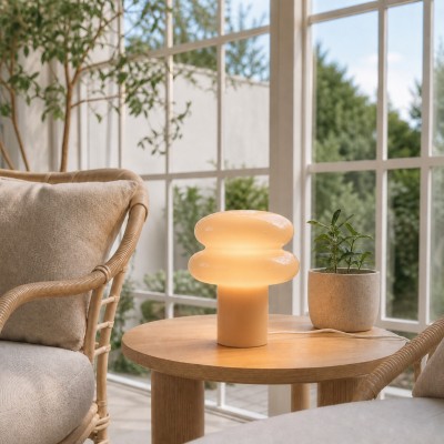 Nymeros Scandinavian Glass Mushroom Table Lamp Nymeros Scandinavian Glass Mushroom Table Lamp