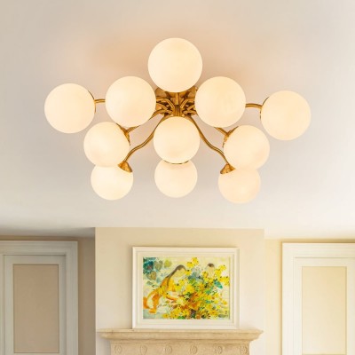 Anwen Mid Century Glass Brass Sputnik Bubble Chandelier Anwen Mid Century Glass Brass Sputnik Bubble Chandelier