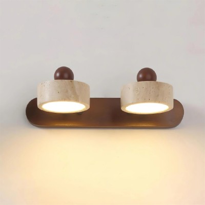 Macdonald Wabi Sabi Natural Travertine Adjustable Heads Wall Lamp