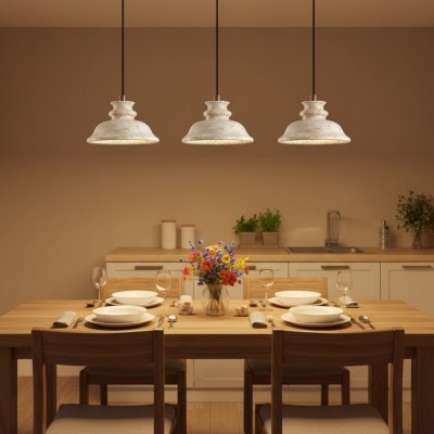 Jones Wabi Sabi Natural Sculpted Travertine Pendant Lamp