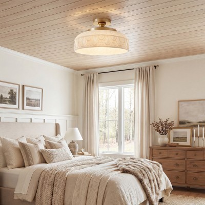 Santos Vintage Hand Carved Floral Clear Glass Semi Flush Mount Ceiling Light Santos Vintage Hand Carved Floral Clear Glass Semi Flush Mount Ceiling Light