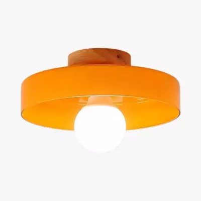 Plafonnier en verre orange...