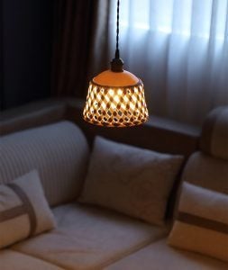 Openwork ceramic lamp