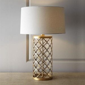 Openwork metal table lamp