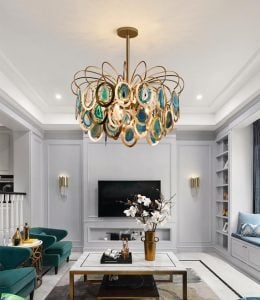 Luxury pendant Slice agate chandelier