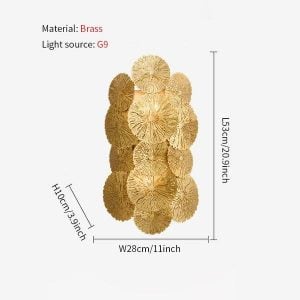 Pure copper lotus leaf wall sconce
