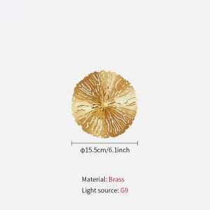 Pure copper lotus leaf wall sconce