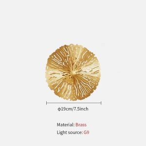 Pure copper lotus leaf wall sconce
