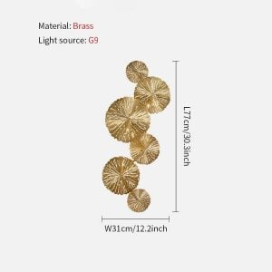 Pure copper lotus leaf wall sconce