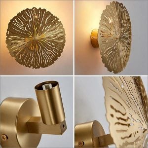 Pure copper lotus leaf wall sconce