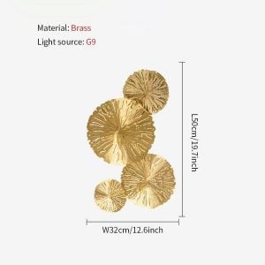 Pure copper lotus leaf wall sconce