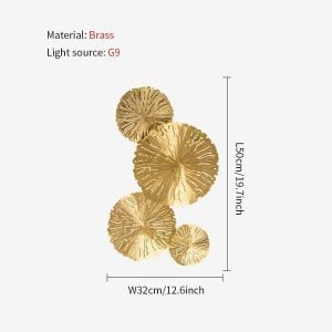 Pure copper lotus leaf wall sconce