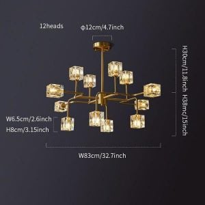 Square Crystal chandelier/Brass crystal chandelier