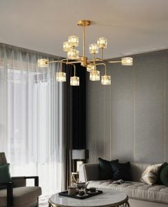 Square Crystal chandelier/Brass crystal chandelier