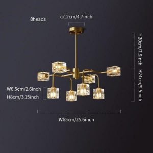 Square Crystal chandelier/Brass crystal chandelier