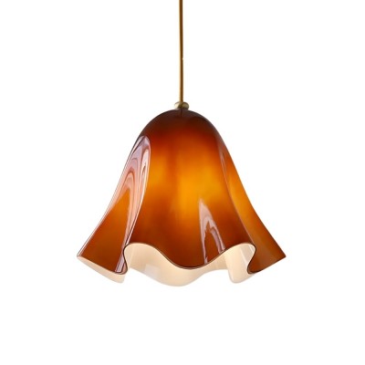 Bellina Vintage Fluted Glass Pendant Light – Mid-century Modern Fazzo Pendant For Home...