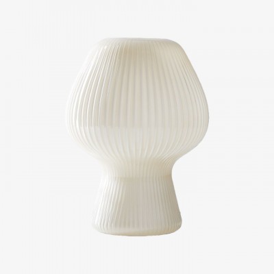 Nera Ribbed Glass Lantern Table Lamp - Retro Design for Bedroom and Living Spaces K2203