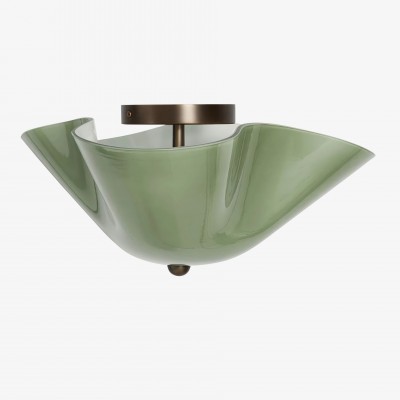 Bellina Glass Flush Mount Light – Modern Brass Fixture For Bedroom & Hallway K1132