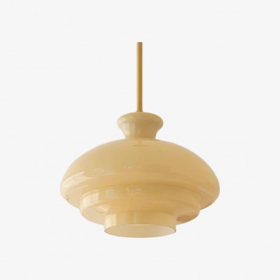 HaloVita Elegant Glass Pendant Fixture with Metal Details for Stylish Homes K2152