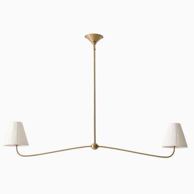 Fibura Modern Multi-Light Chandelier – Sleek 2 or 6-Light Design with Linen Shades K1407