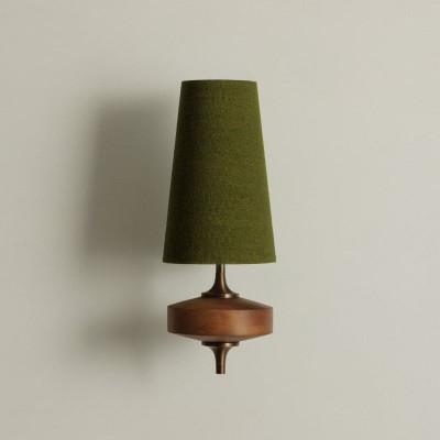 Hour Retro Wood Metal Wall Lamp – Elegant Fabric Accent Lighting for Living Spaces K1208