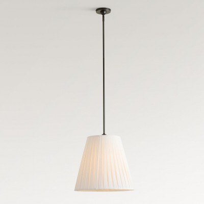 Luvora Refined Fabric Pendant Light – Pleated Textile Shade with Iron Base K1303