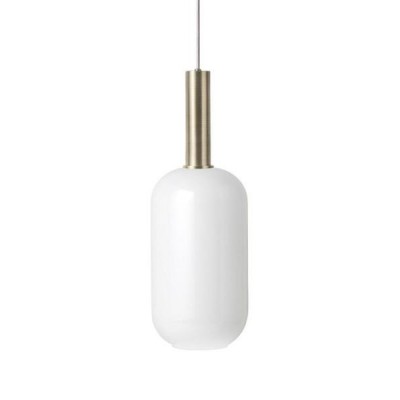 Brass Pendant &amp; Opal Shade