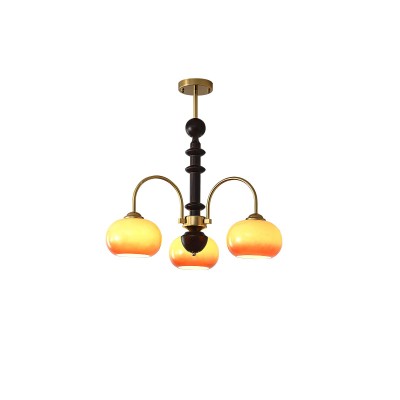 Vintage Bauhaus Persimmon Chandelier K632