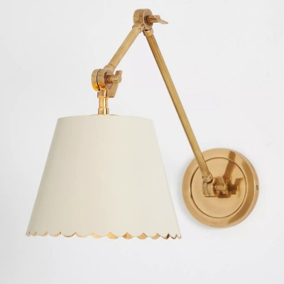 Foldray Scalloped Leather Wall Sconce – Modern Task Lighting For Reading Nook K1198