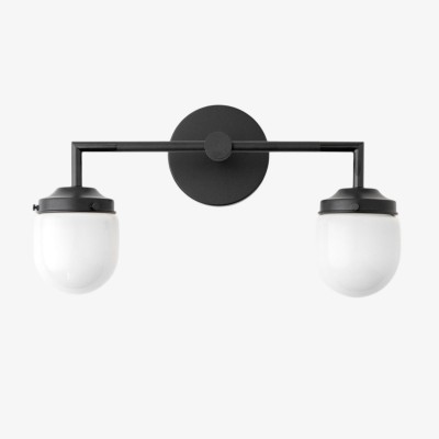 Opalume Double Glass Vanity Light - Retro Industrial Bathroom Wall Lamp K1424