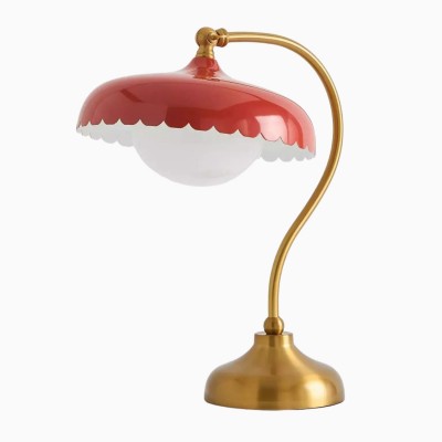 Rayla Scallop Metal Glass Task Lamp – Elegant Retro Table Lamp for Study K1425