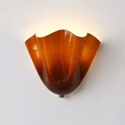 Bellina Retro Fluted Glass Wall Sconce - Mid-century Modern Vera Wall Lamp for Hallway...