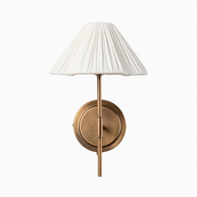 Blossine Scalloped Linen Shade Wall Light - Classic Sconce for Bedroom K1572