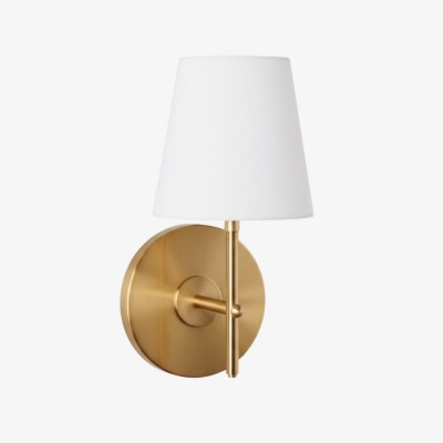 Ornato Retro Linen Wall Sconce – Mid-Century Accent Light for Living & Hallway Spaces...