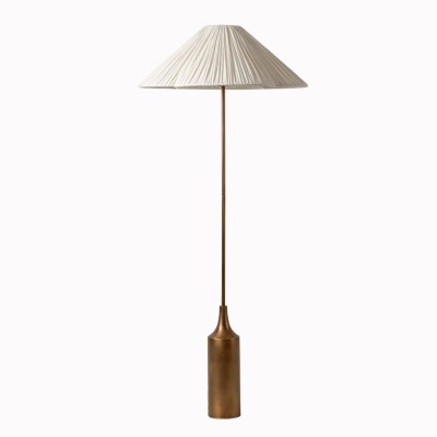 Scalloped Fabric Shade Floor Lamp – Elegant Tall Floor Lamp For Bedroom or Hallway K1570