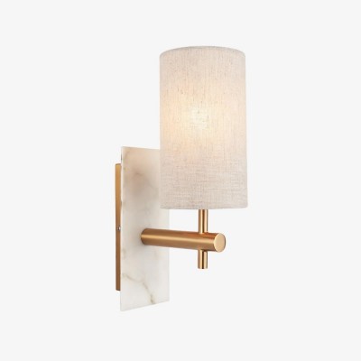 Minimalist Cylinder Linen Wall Lamp – Timeless Sconce for Bedroom & Hallway K1603