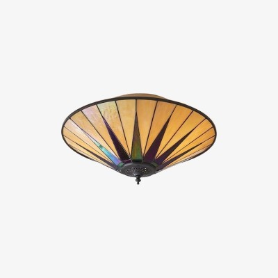 TiffStar Art Glass Ceiling Light - Vintage Style Flush Mount for Living Room K1786