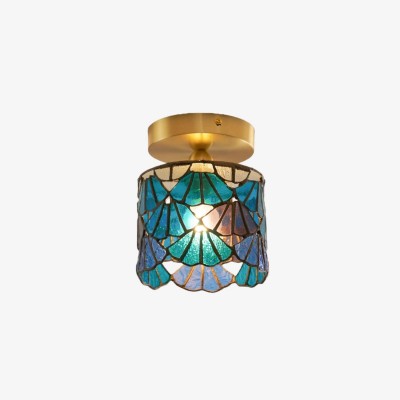Vintagia Tiffany Style Ceiling Light - Elegant Mosaic Glass Design for Living Room and...