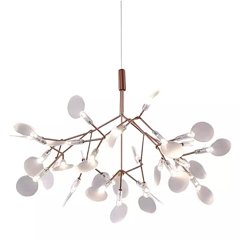 Żyrandol Heracleum w kolorze różowego złota