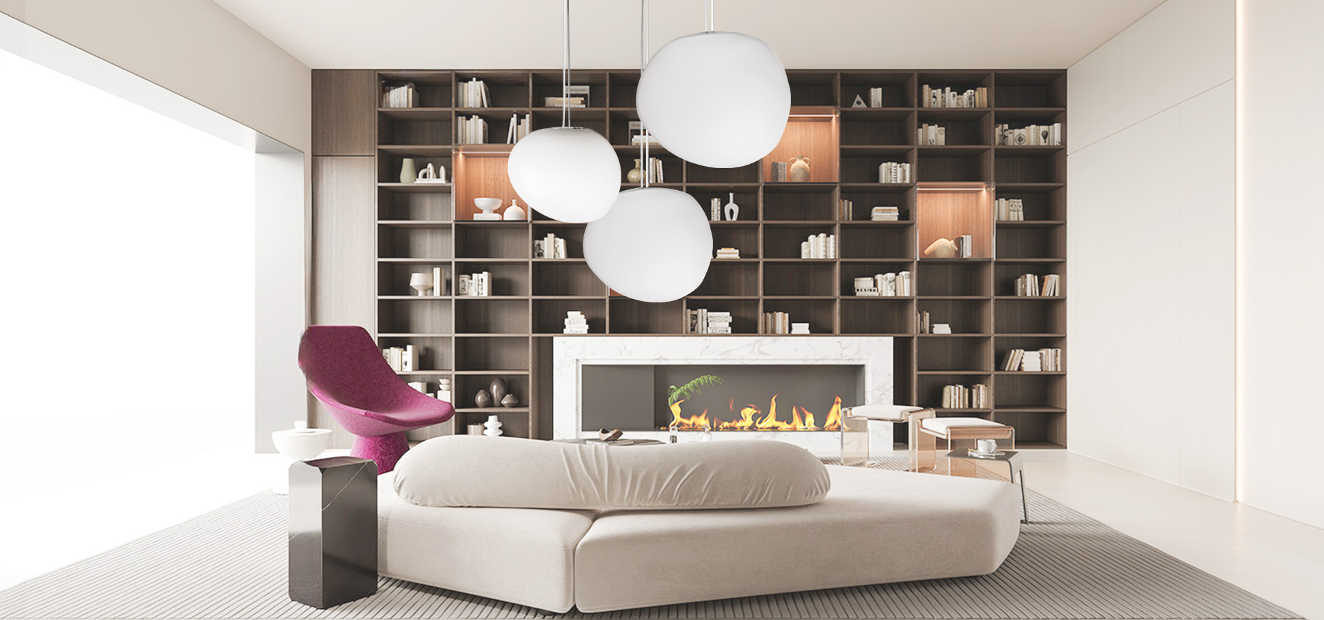 Gregg pebble pendant living room