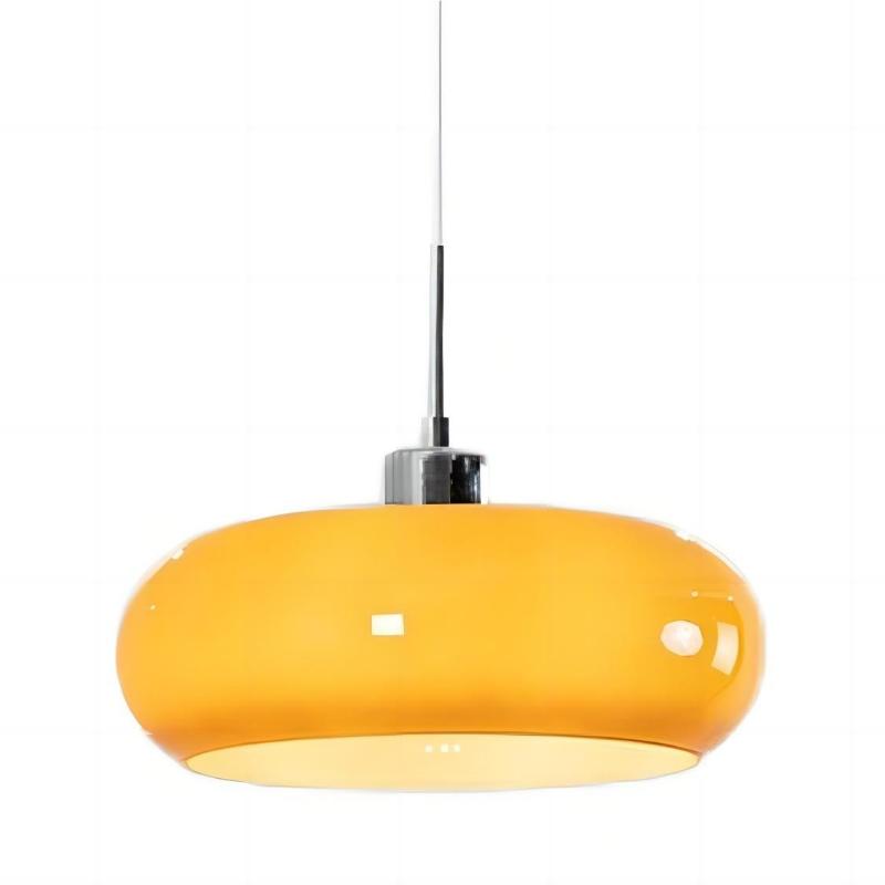 Orange Bauhaus glass pendant lamp