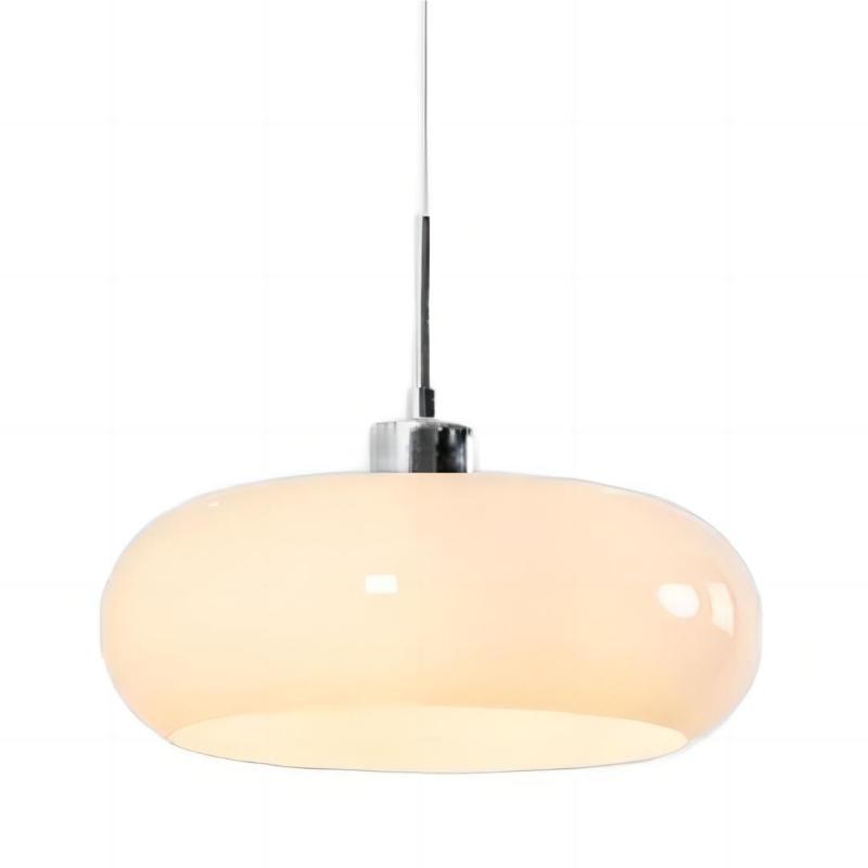 White Bauhaus glass pendant lamp