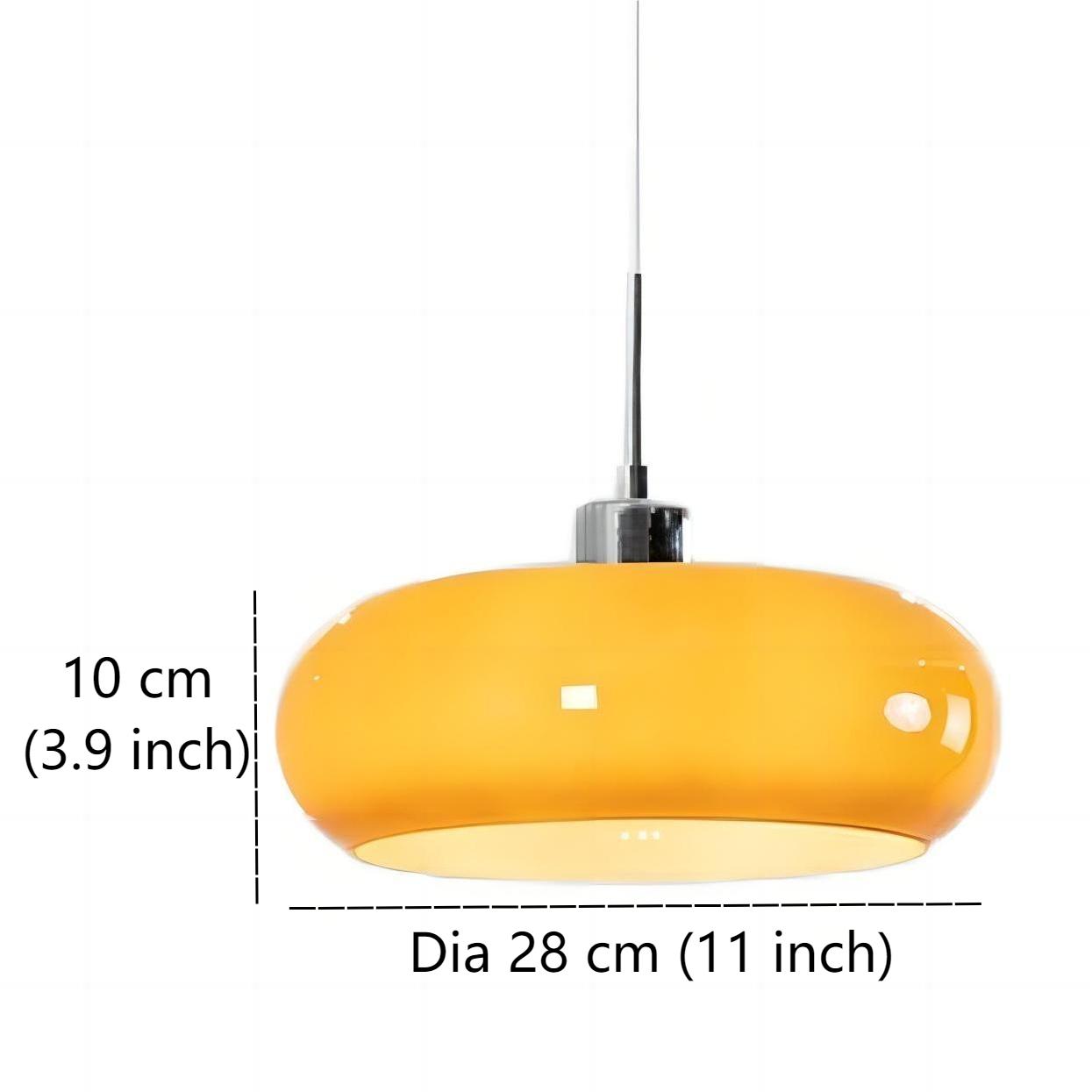 Nordic Bauhaus glass pendant lamp size