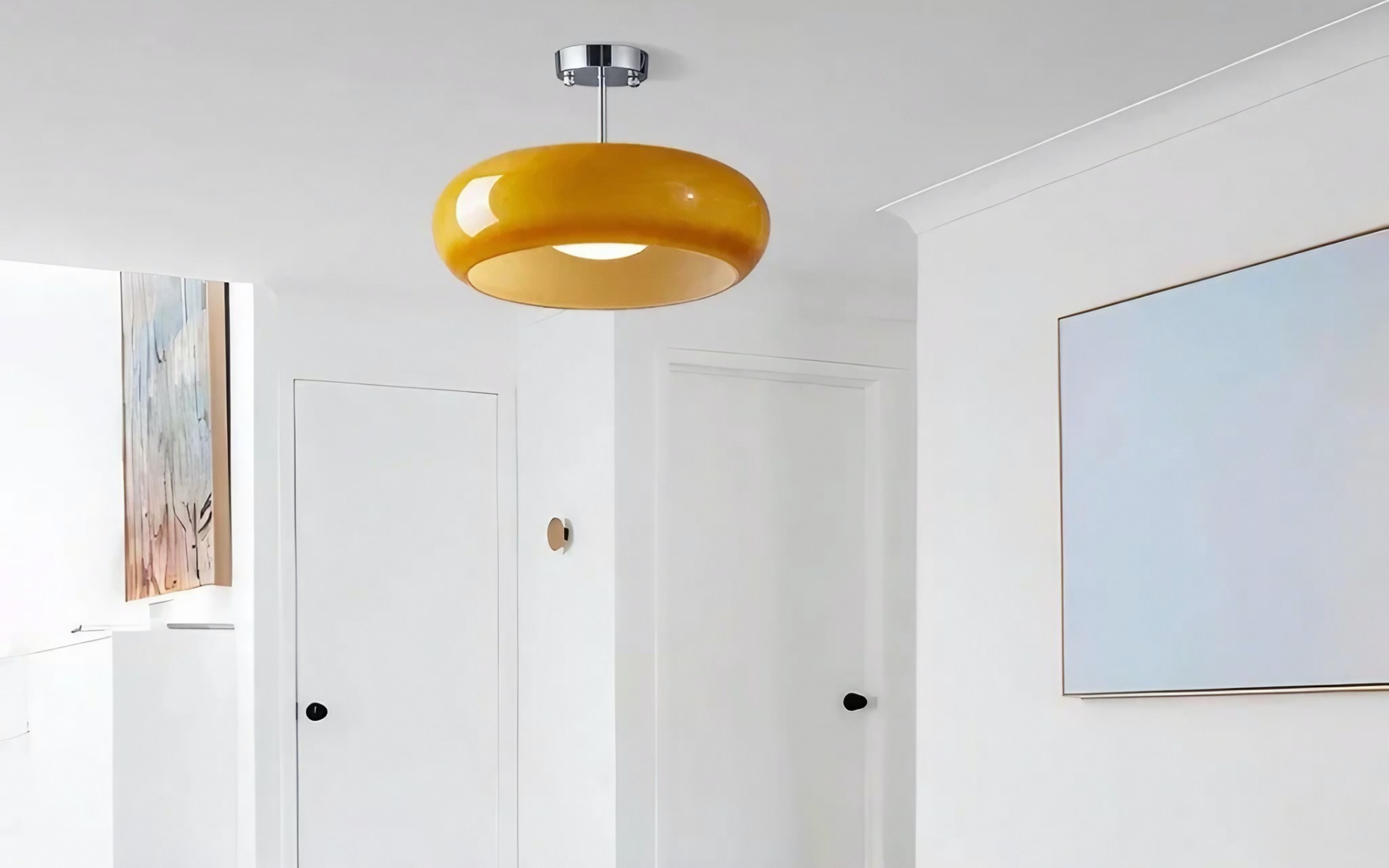 Szczegóły oświetlenia sufitowego ze szkła Bauhaus