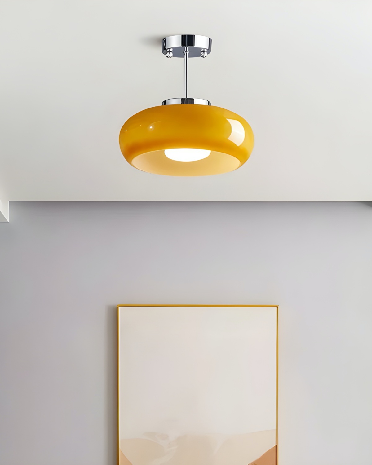 Scena korytarza z oświetleniem sufitowym Bauhaus