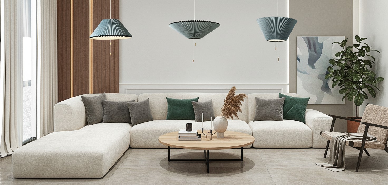 Lampa wisząca Meduse w salonie