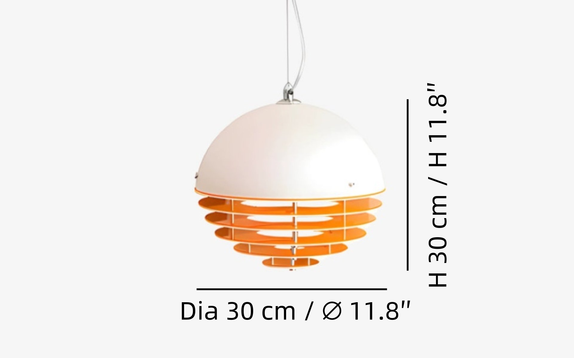 Rozmiar lampy wiszącej Sunset