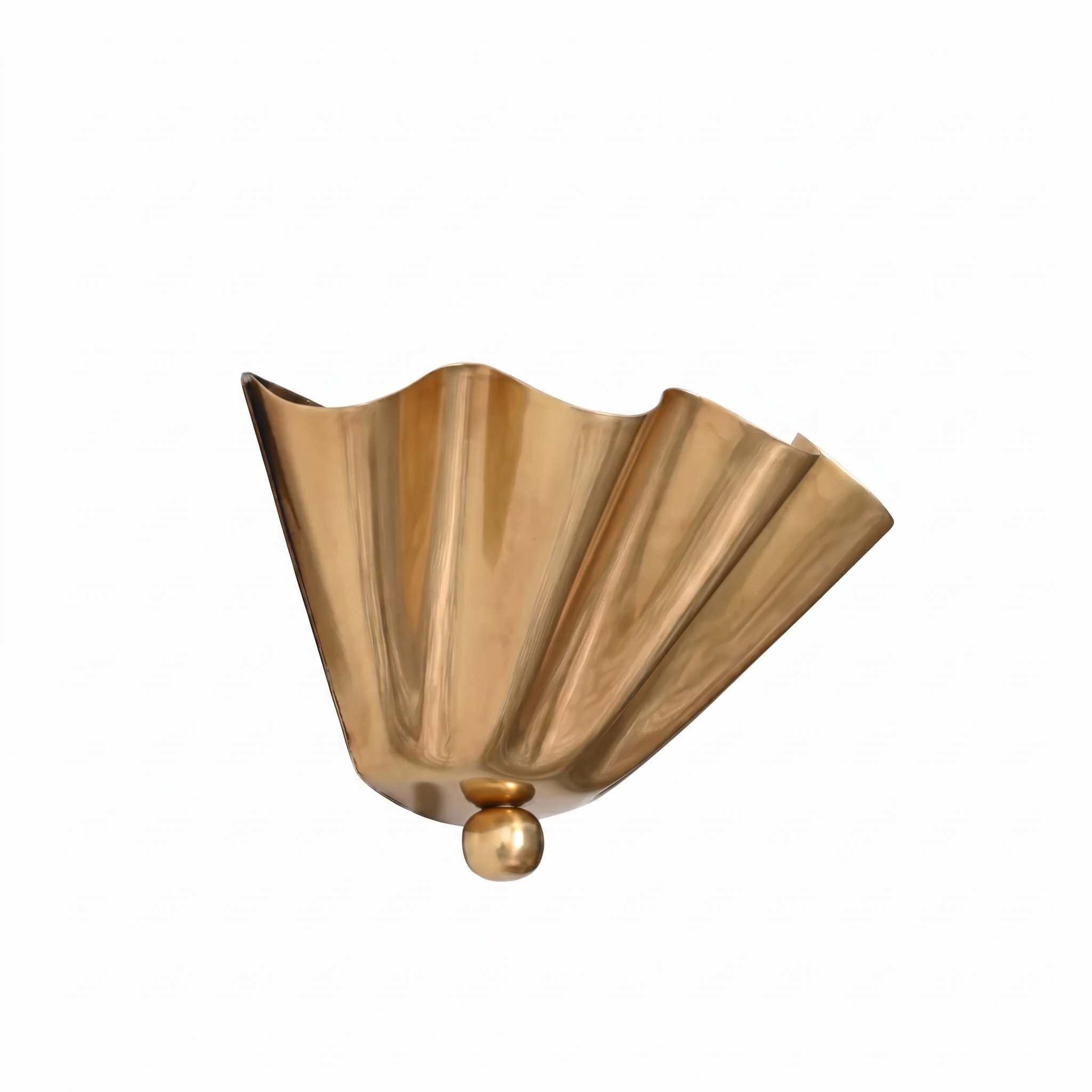 Side View - Layered pleated metal folds