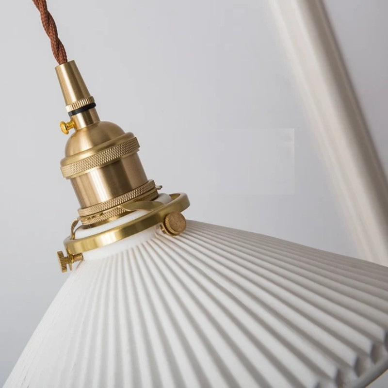 Striped ceramic lampshade