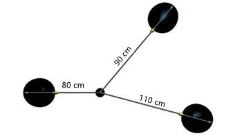 3 heads size: Dia 165 cm x H 80 cm / ∅ 65" x H 31.5 ″